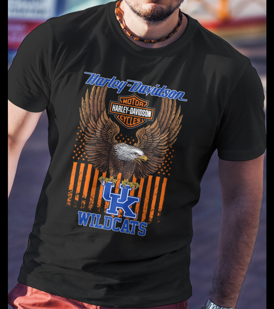Harley Davidson Motor Cycles Eagle Uk Wildcats T-Shirt