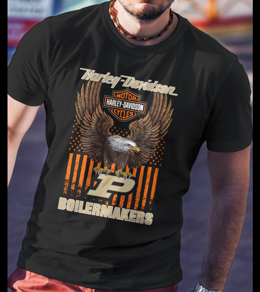 Harley Davidson Motor Cycles Purdue Boilermakers Eagle P T-Shirt