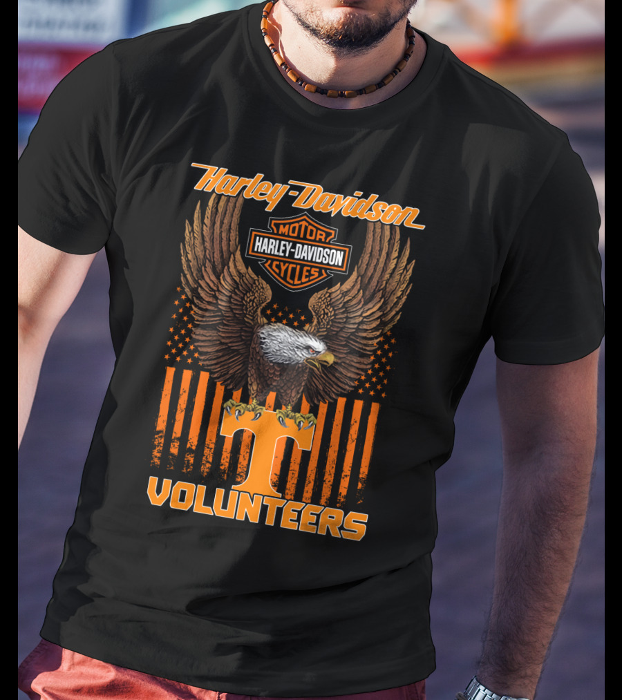 Harley Davidson Motor Cycles Tennessee Volunteers Eagle T-Shirt