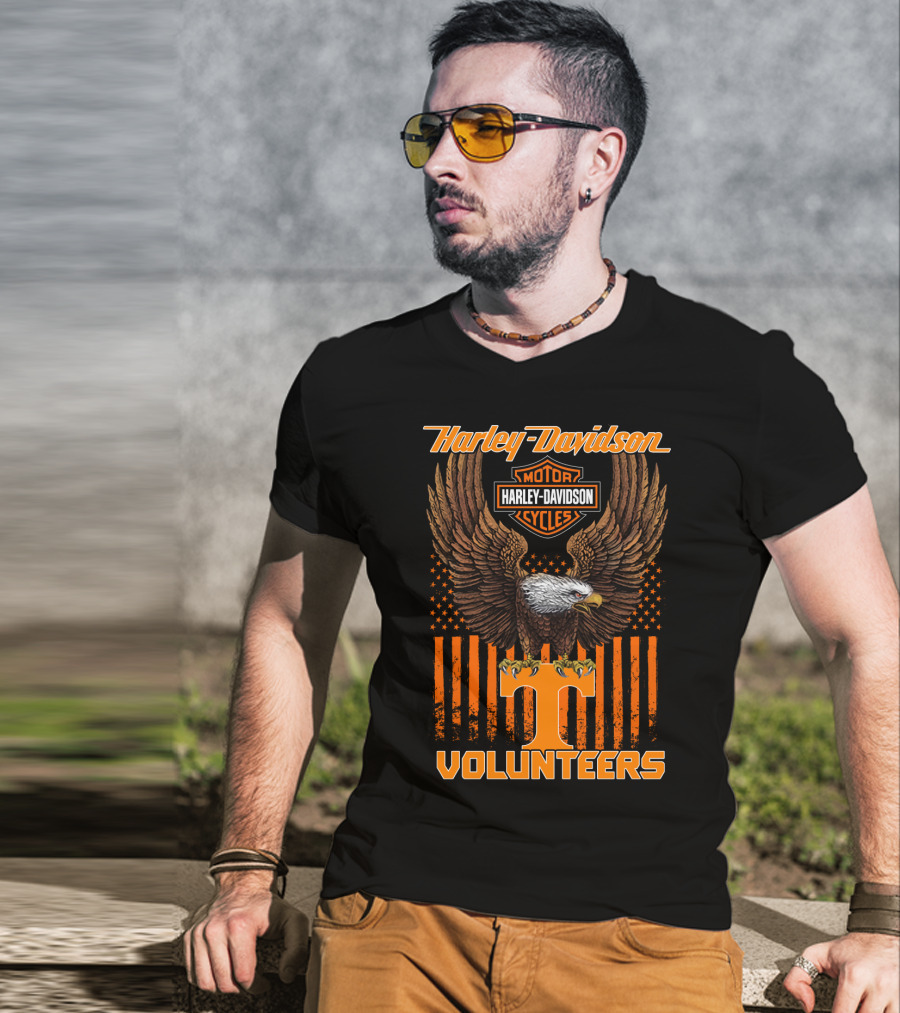 Harley Davidson Motor Cycles Tennessee Volunteers Eagle T-Shirt