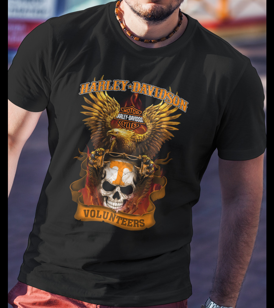 Harley Davidson Motorcycles Volunteers Eagle Skull 2803Hl Tennessee T-Shirt