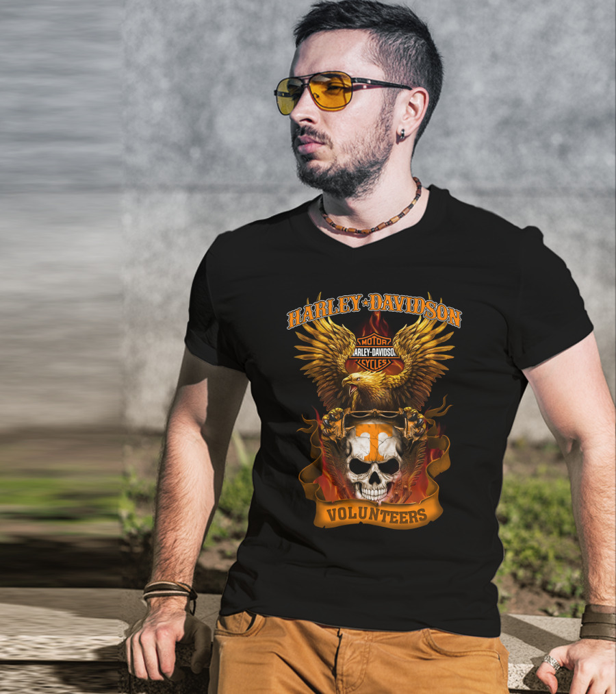 Harley Davidson Motorcycles Volunteers Eagle Skull 2803Hl Tennessee T-Shirt