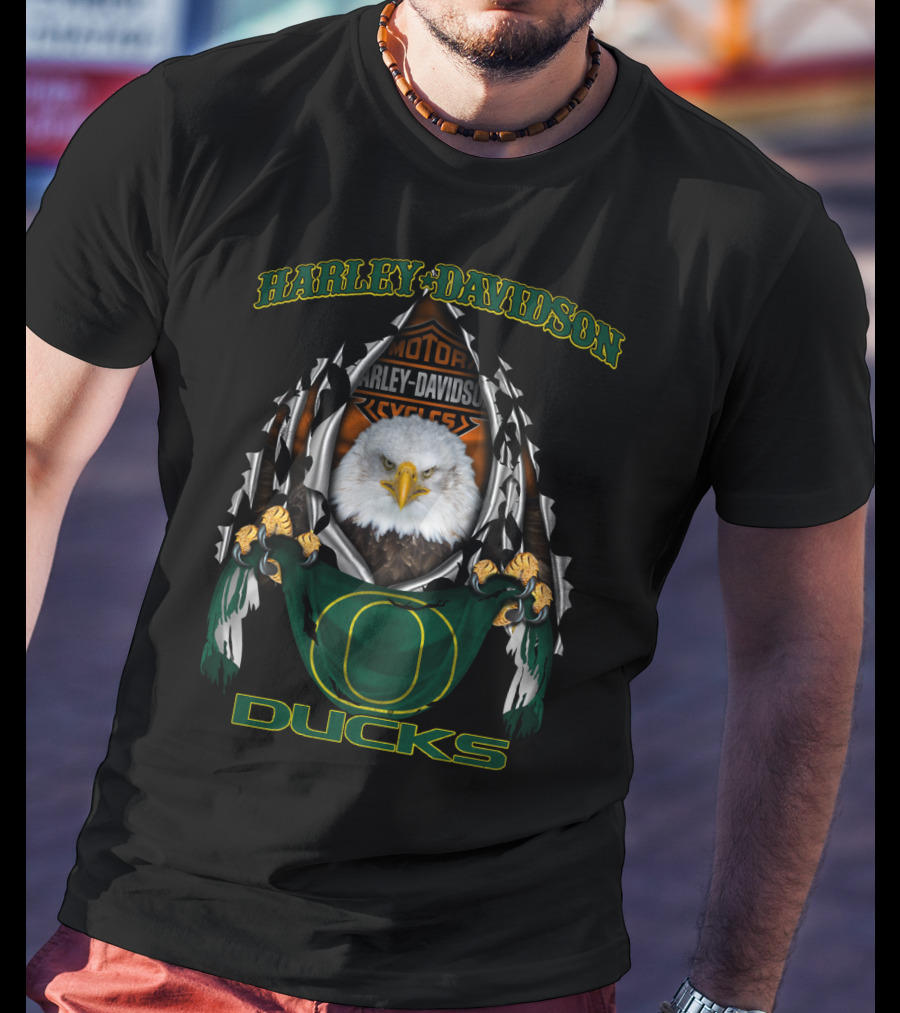 Harley Davidson Motorcycles Oregon Ducks Eagles T-Shirt
