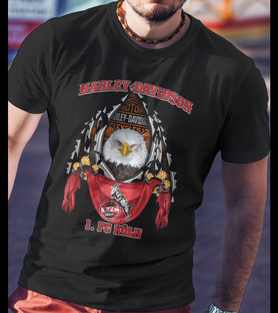 Harley Davidson 1. Fc Köln Motor Cycles Eagle T-Shirt