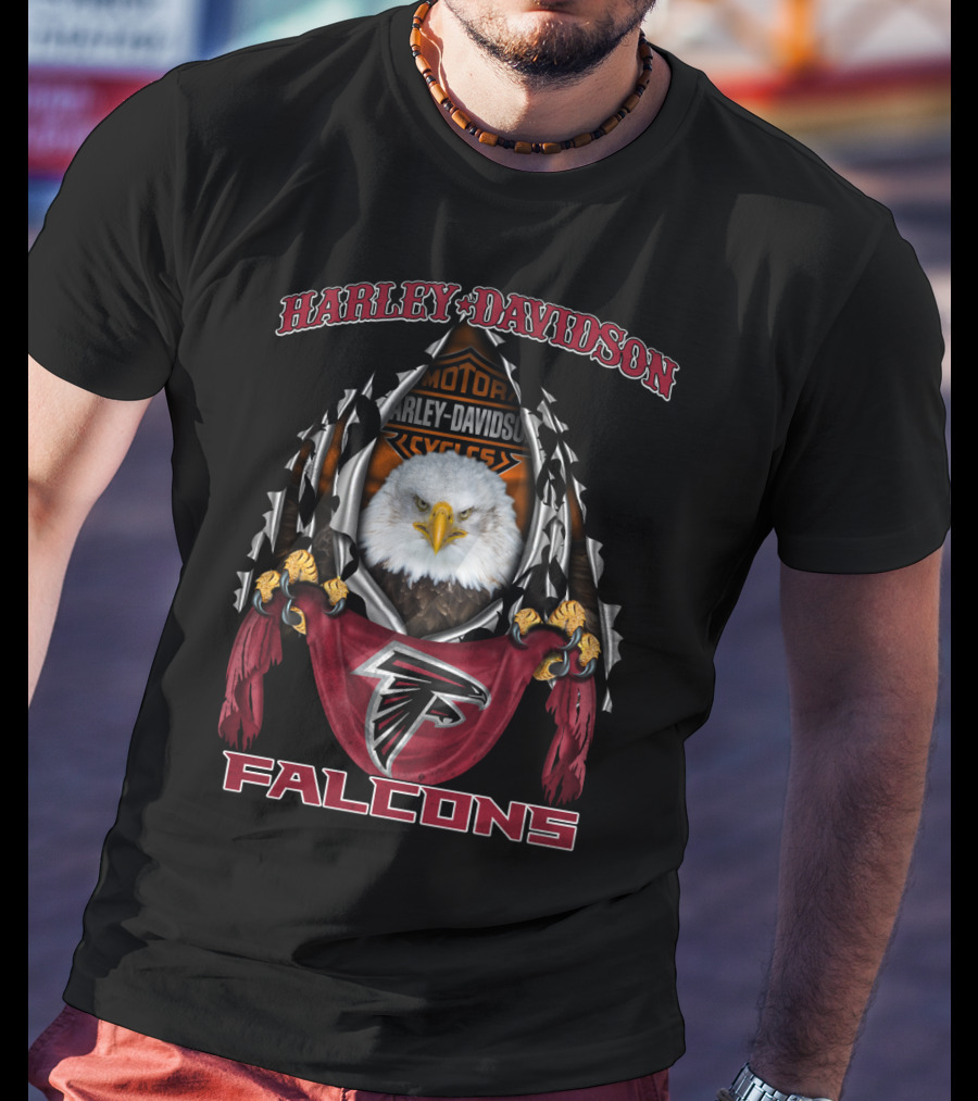 Harley Davidson Motorcycles Atlanta Falcons Eagle 03.31 Nfl T-Shirt