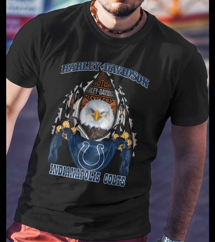 Harley Davidson Motor Indianapolis Colts Eagle T-Shirt