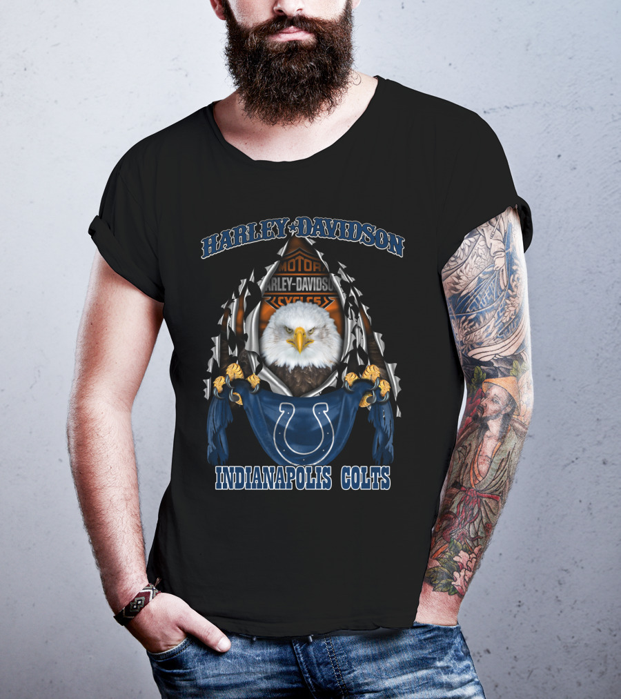 Harley Davidson Motor Indianapolis Colts Eagle T-Shirt