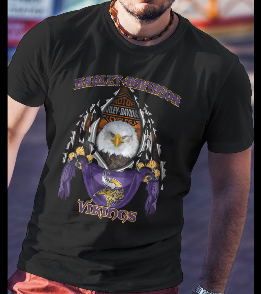 Harley Davidson Vikings Eagle Motorcycles T-Shirt