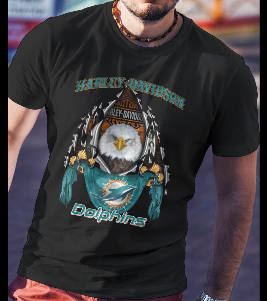 Harley Davidson Motor Cycles Dolphins Miami Nfl 03.31 T-Shirt