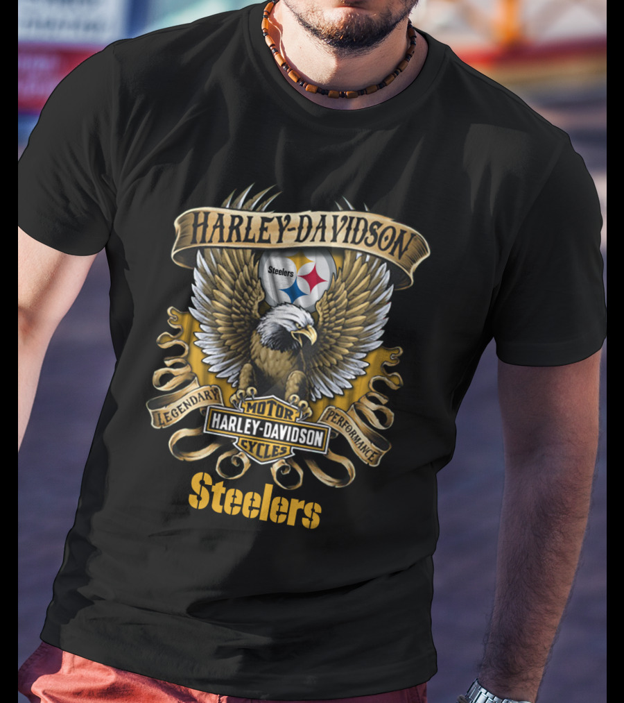 Harley Davidson Legendary Motor Cycles Steelers T-Shirt