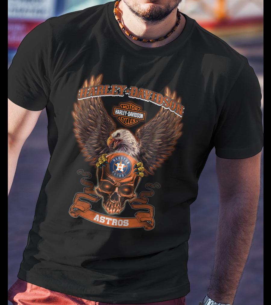 Harley Davidson Houston Astros Motor Cycles T-Shirt