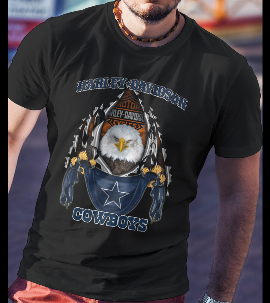 Harley Davidson Dallas Cowboys Eagle Nfl 84 T-Shirt