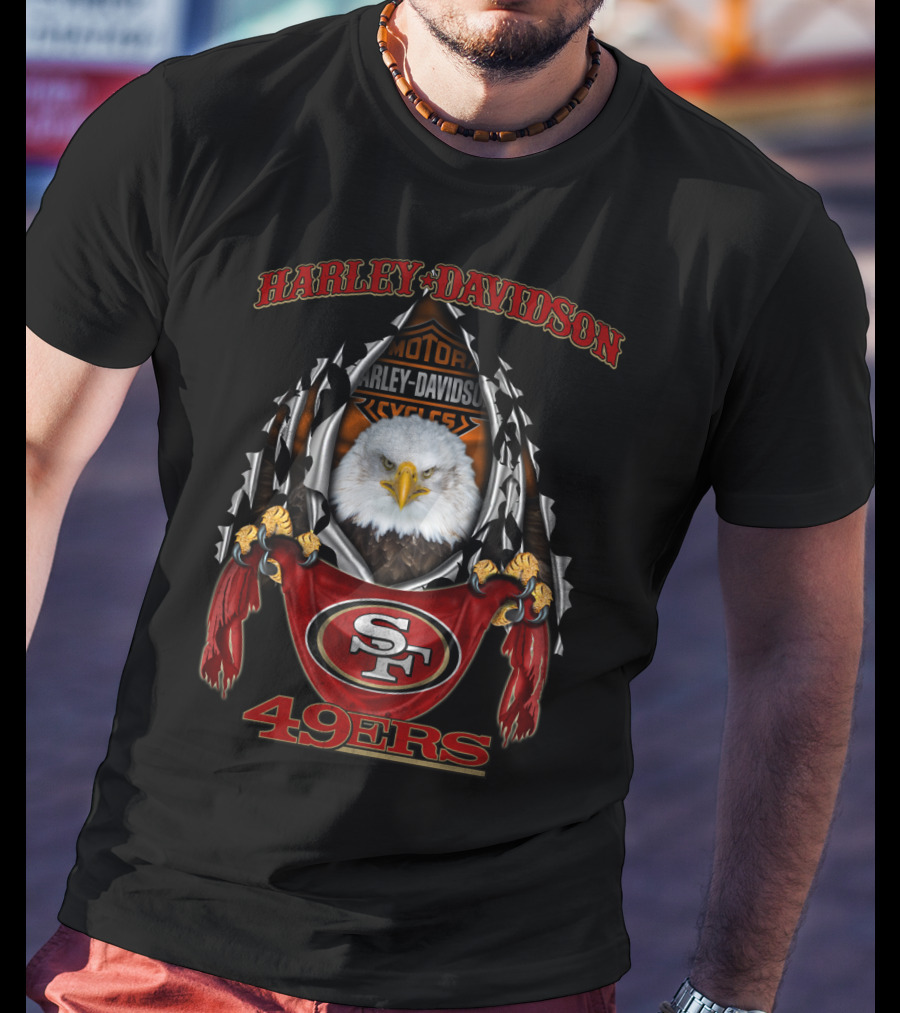 Harley Davidson San Francisco 49ers Eagle Graphic Nfl 84 T-Shirt
