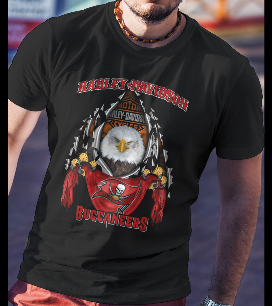 Harley Davidson Buccaneers Eagle 84 Tampa Bay Nfl T-Shirt