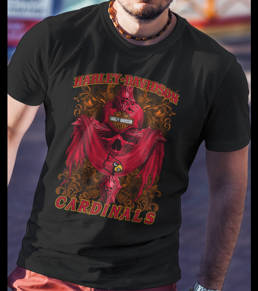 Harley Davidson Louisville Cardinals Motorcycles Ncaa 84 T-Shirt