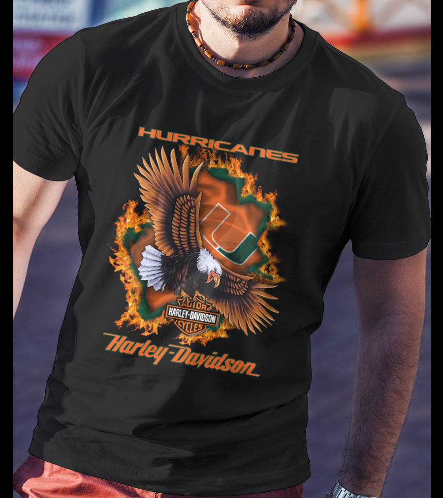 Hurricanes Miami Harley Davidson Ncaa 04.08 T-Shirt