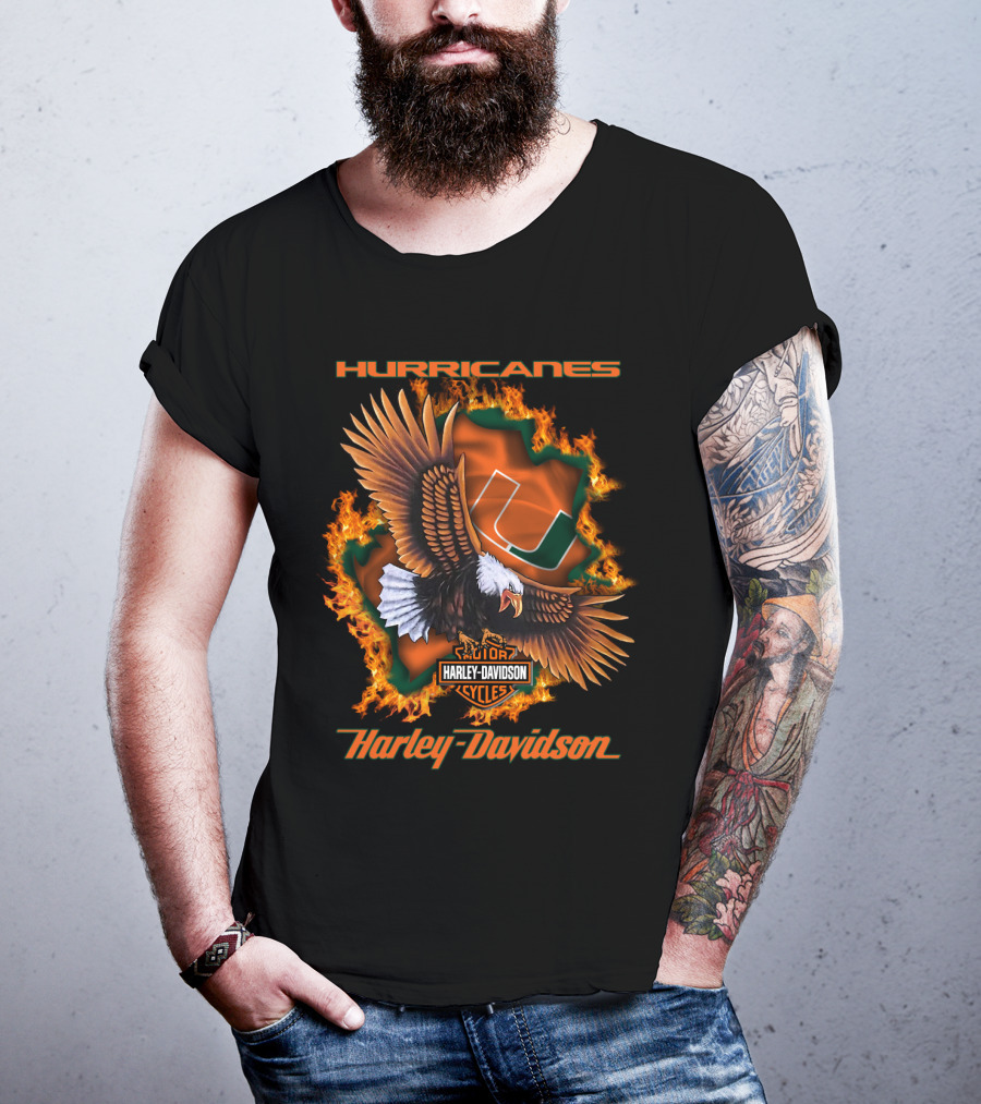 Hurricanes Miami Harley Davidson Ncaa 04.08 T-Shirt