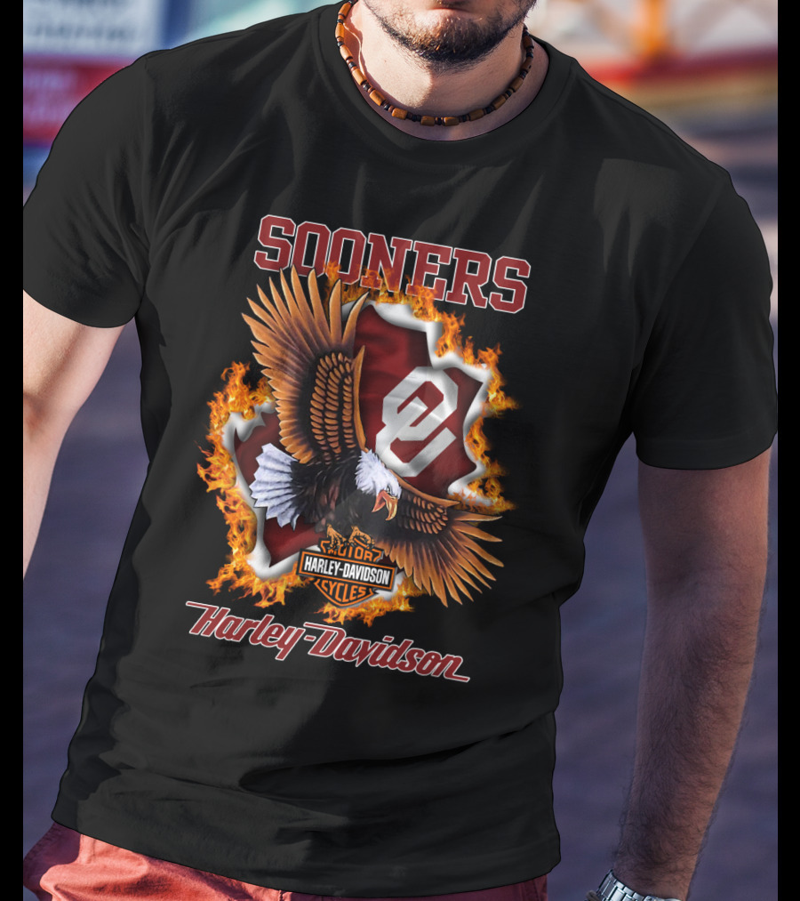 Sooners Harley Davidson Cycles Eagle Oklahoma T-Shirt