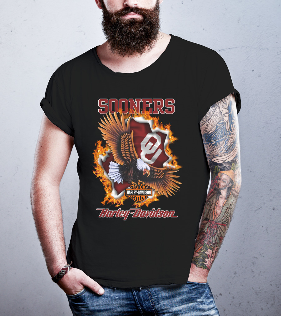 Sooners Harley Davidson Cycles Eagle Oklahoma T-Shirt