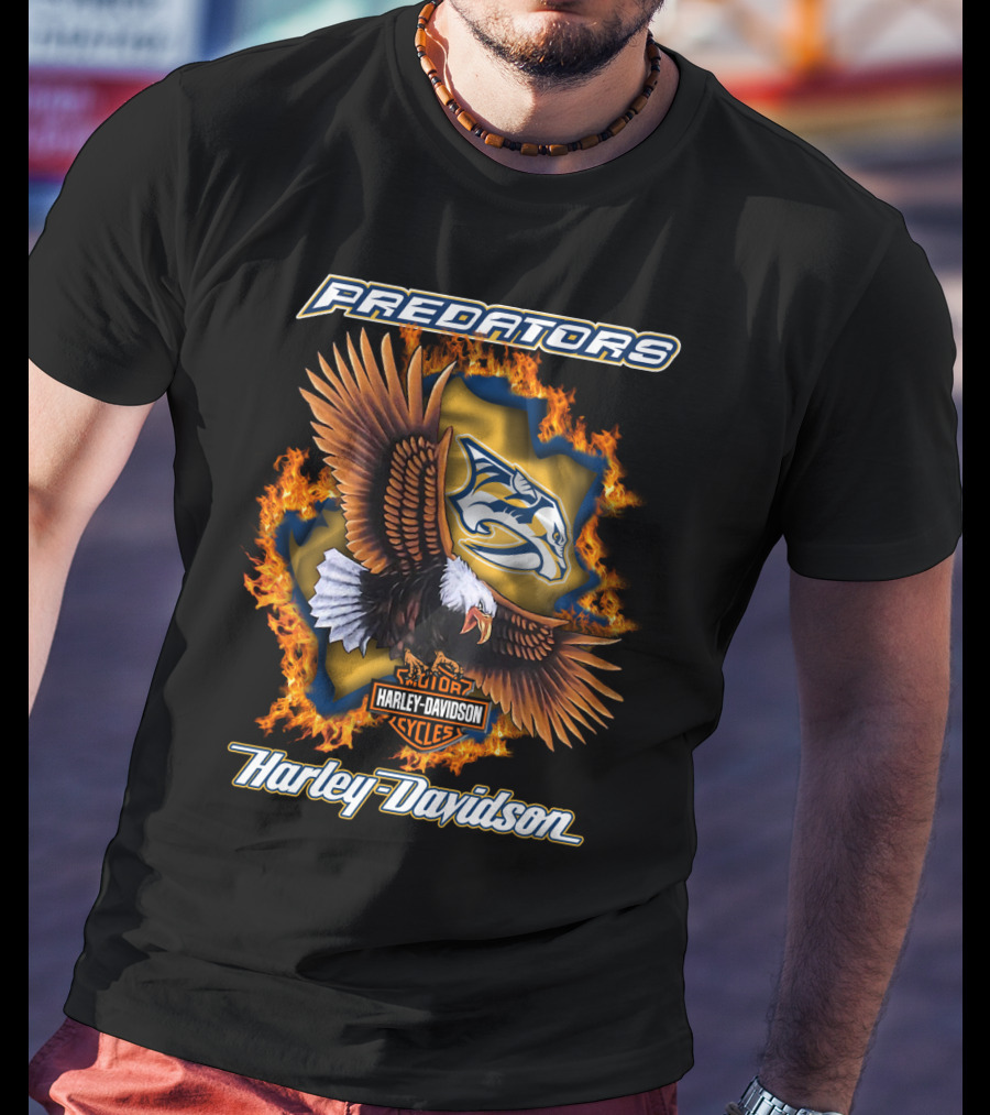 Predators Harley Davidson Nashville Cycles Nhl Eagle T-Shirt
