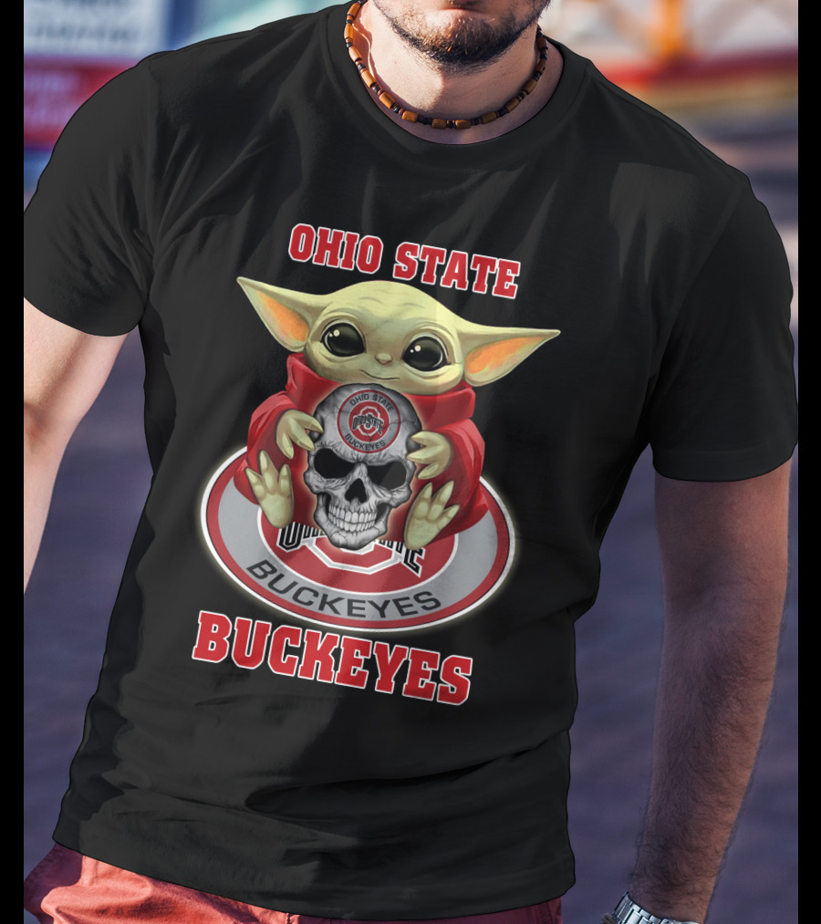 Ohio State Buckeyes Yoda Holding Skull T-Shirt