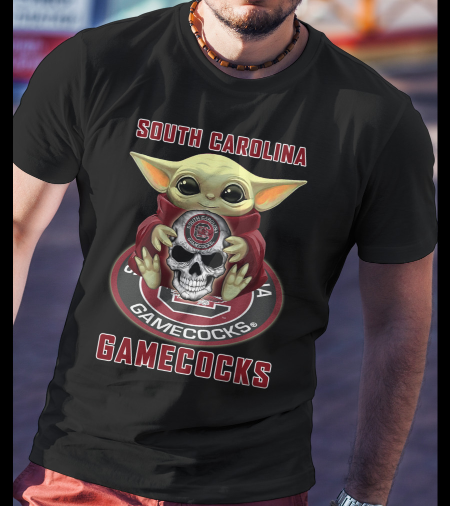 South Carolina Gamecocks Yd1404 Baby Alien Skull Circle T-Shirt