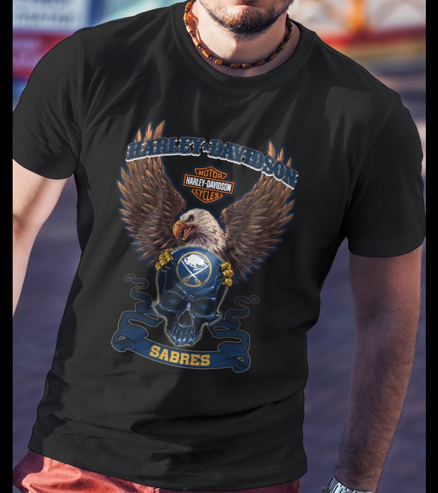 Harley Davidson Motor Cycles Sabres Buffalo Hd1404 T-Shirt
