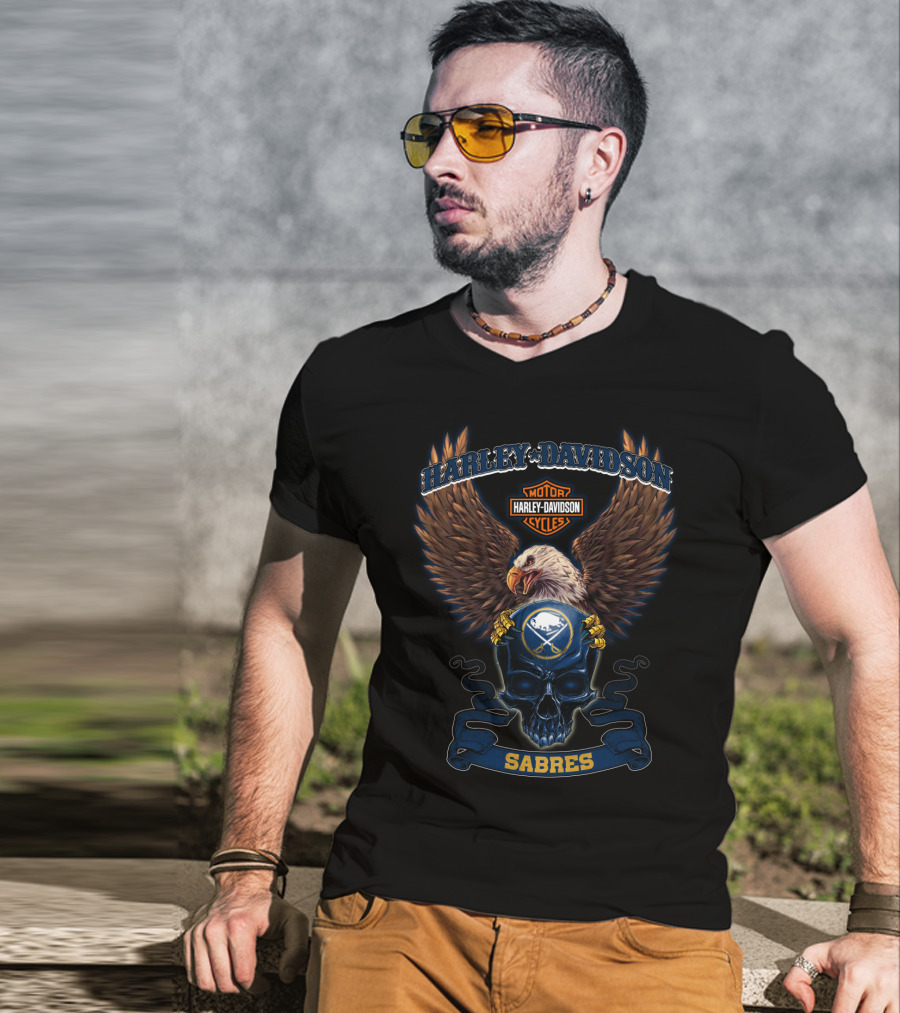 Harley Davidson Motor Cycles Sabres Buffalo Hd1404 T-Shirt