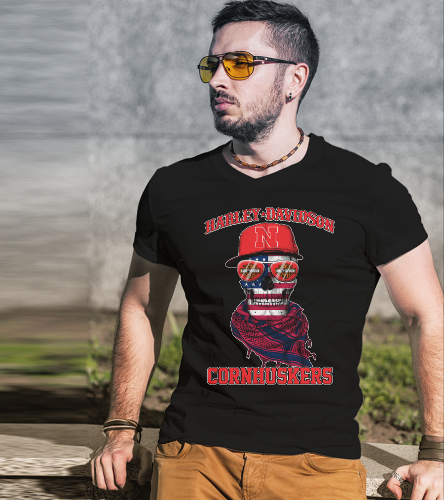 Harley Davidson Cornhuskers N Nebraska Usa T-Shirt