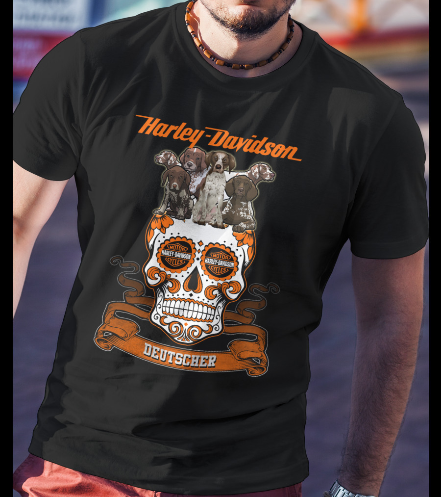 Harley Davidson Deutscher Hl Dog German Shorthaired Pointer T-Shirt