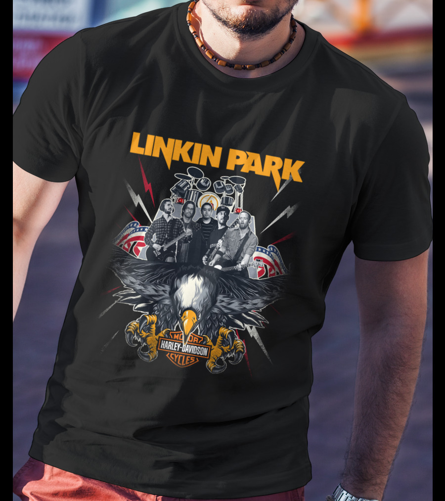 Linkin Park Harley Davidson Motor Cycles Band T-Shirt