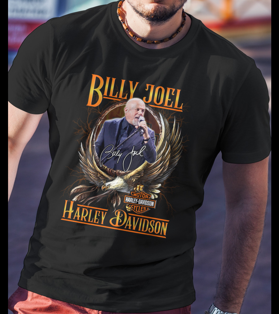 Billy Joel Harley Davidson Motorcycles Eagle T-Shirt