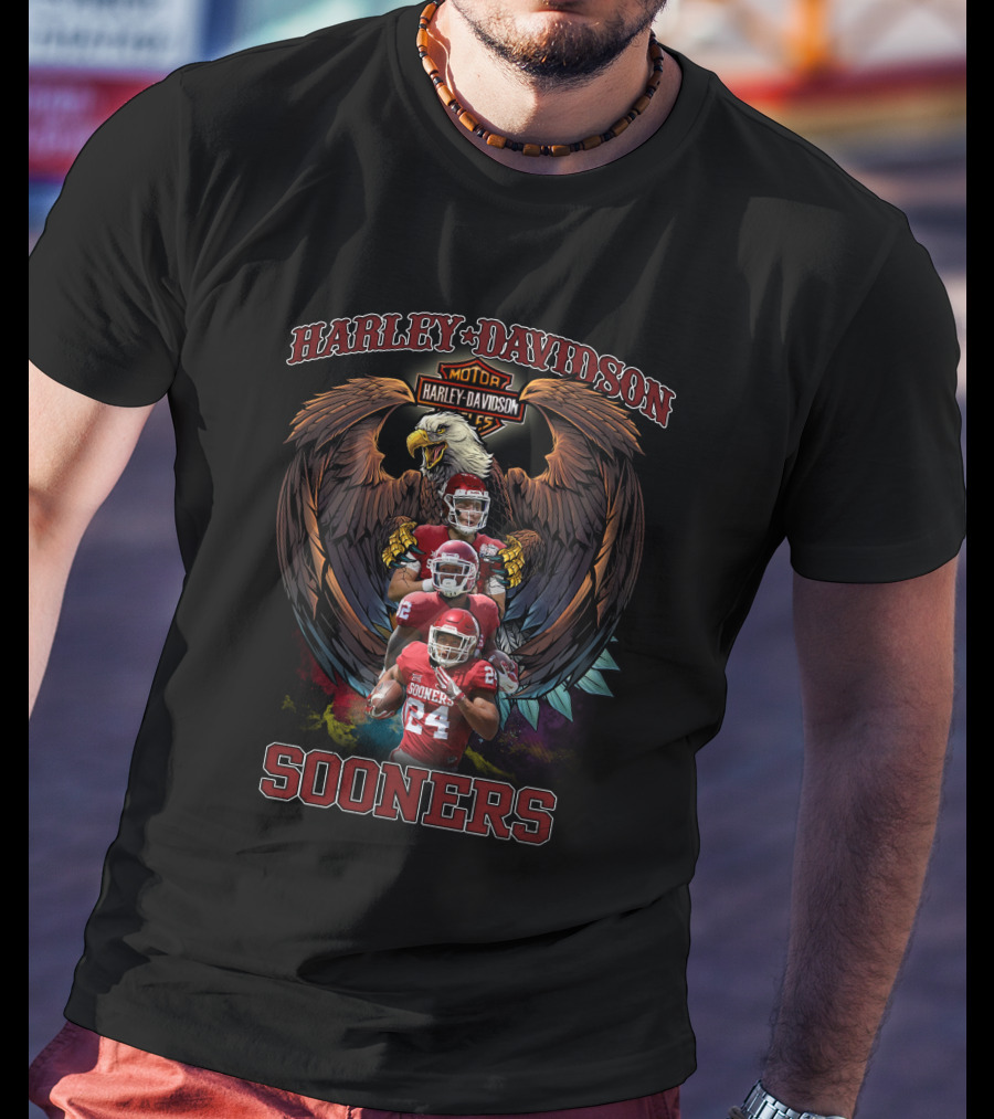 Harley Davidson Sooners Football Eagle T-Shirt