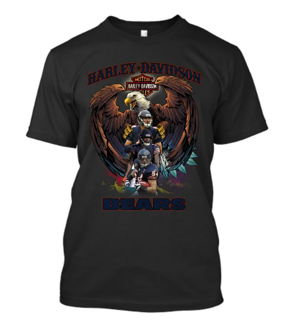 Harley Davidson Bears Chicago Football Team Players Eagle T-Shirt