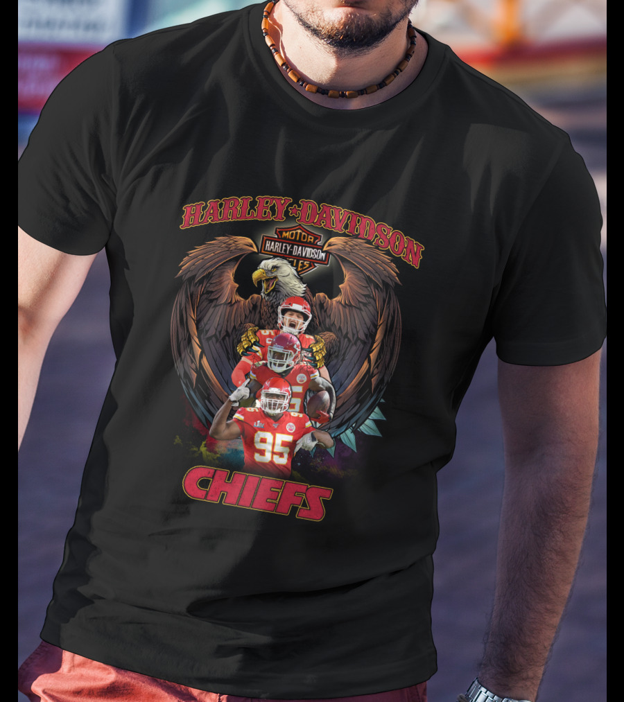 Harley Davidson Motor Eagle Kansas City Chiefs T-Shirt