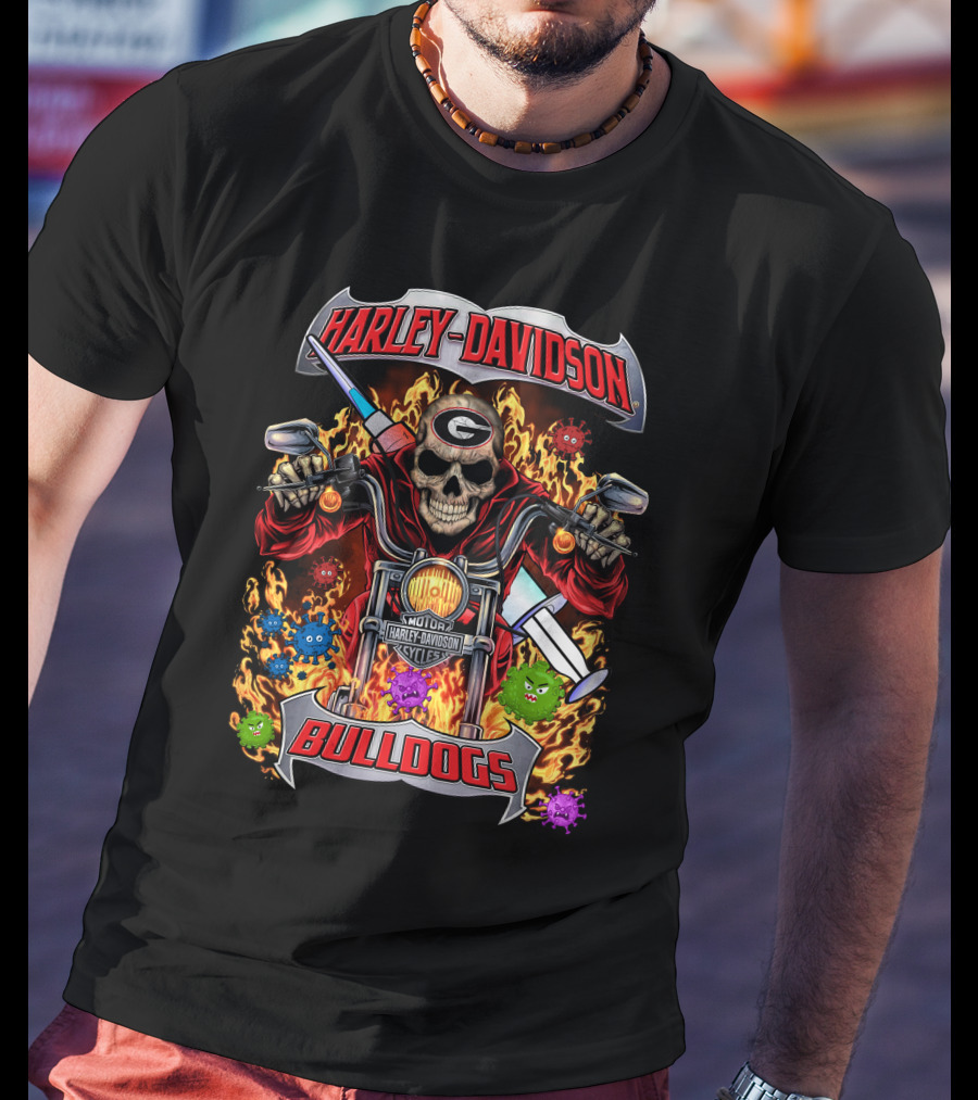 Harley Davidson Georgia Bulldogs Motorcycles T-Shirt