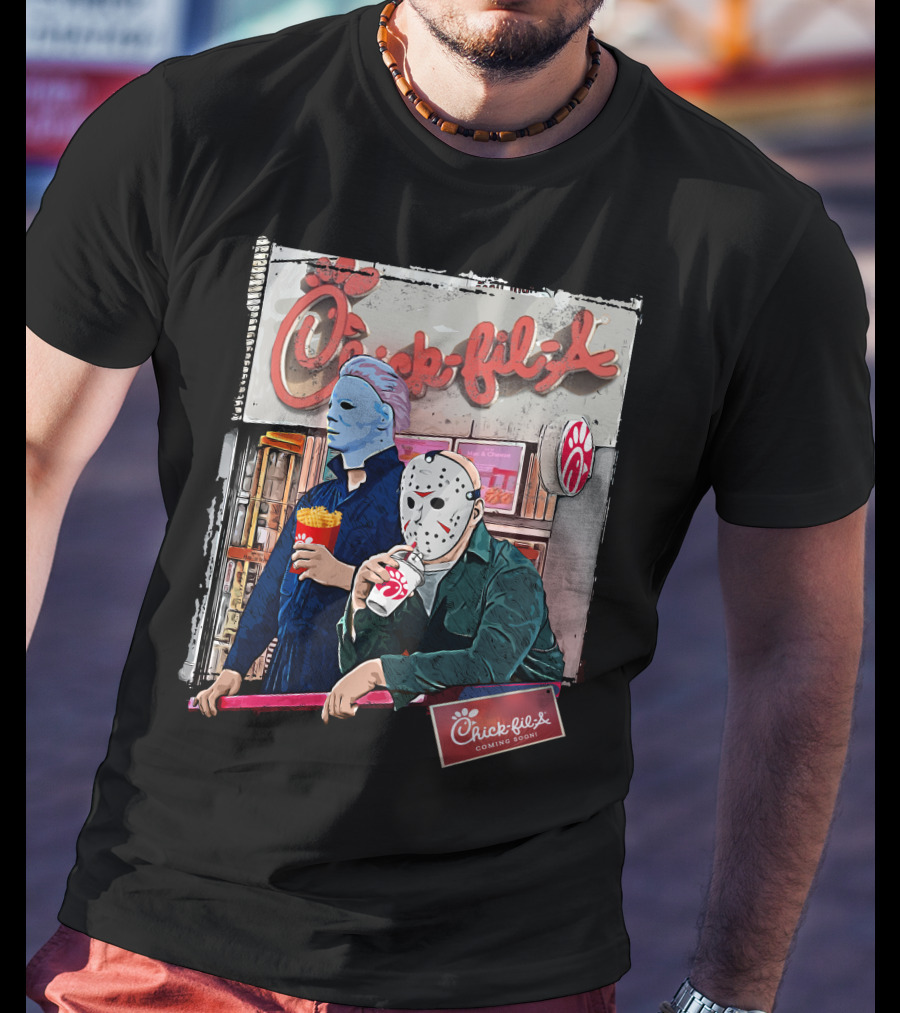 Chick-fil-A Halloween Horror Icons Eating T-Shirt