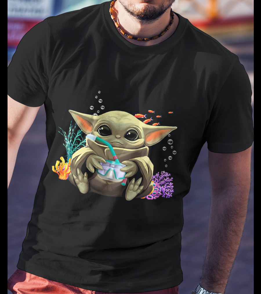 Yoda Scuba Diving Cute Underwater Adventure T-Shirt