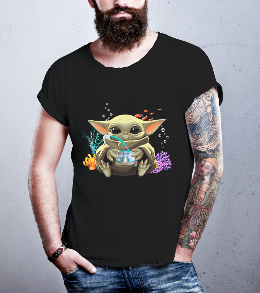 Yoda Scuba Diving Cute Underwater Adventure T-Shirt