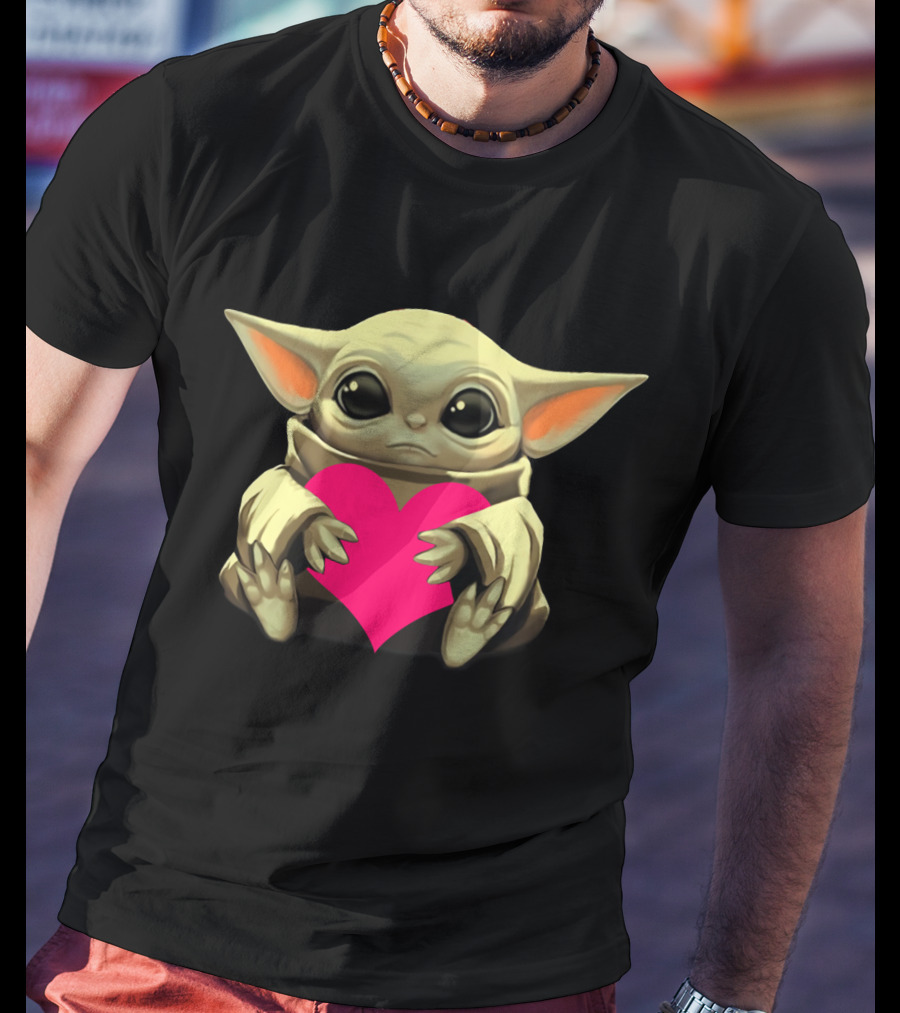 Love Baby Yoda Heart Hug T-Shirt