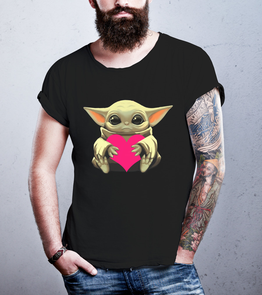 Love Baby Yoda Heart Hug T-Shirt