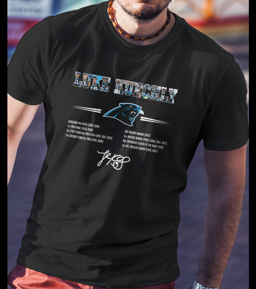 Luxe Kuechly NFL Honors Carolina Panthers Pro Bowl Defensive Player Award Winning Career Signature Panthers T-Shirt