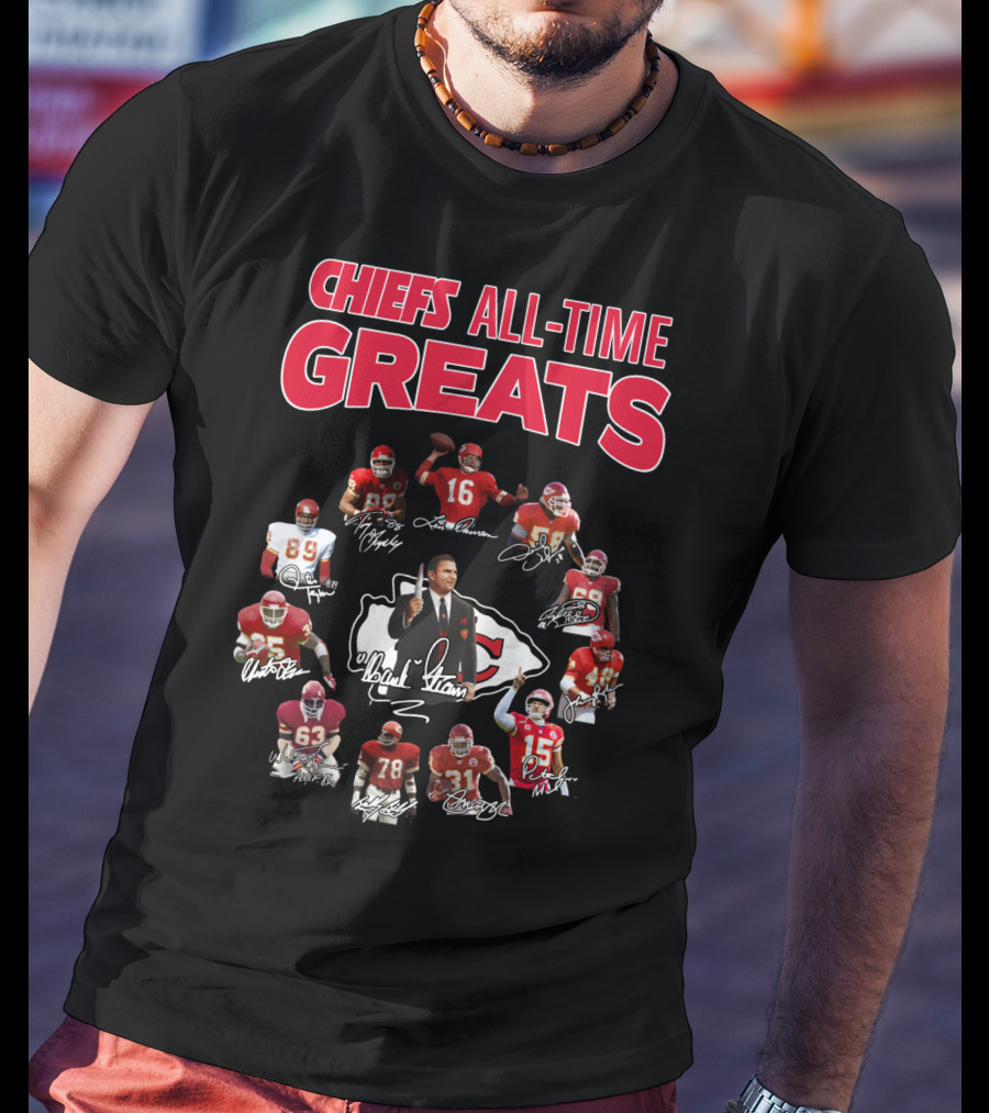 Chiefs All-Time Greats Legends Signatures NFL Stars T-Shirt