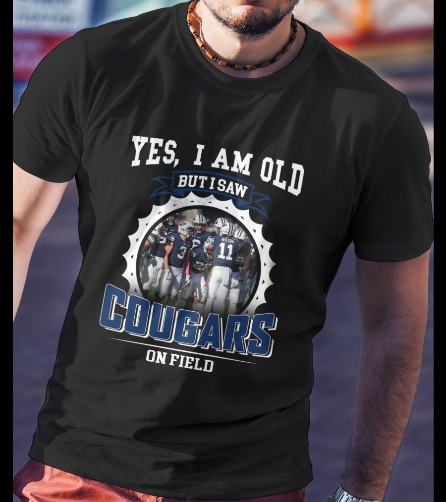 Yes I Am Old But I Saw Cougars On Field Byu Ncaa Vintage Football T-Shirt