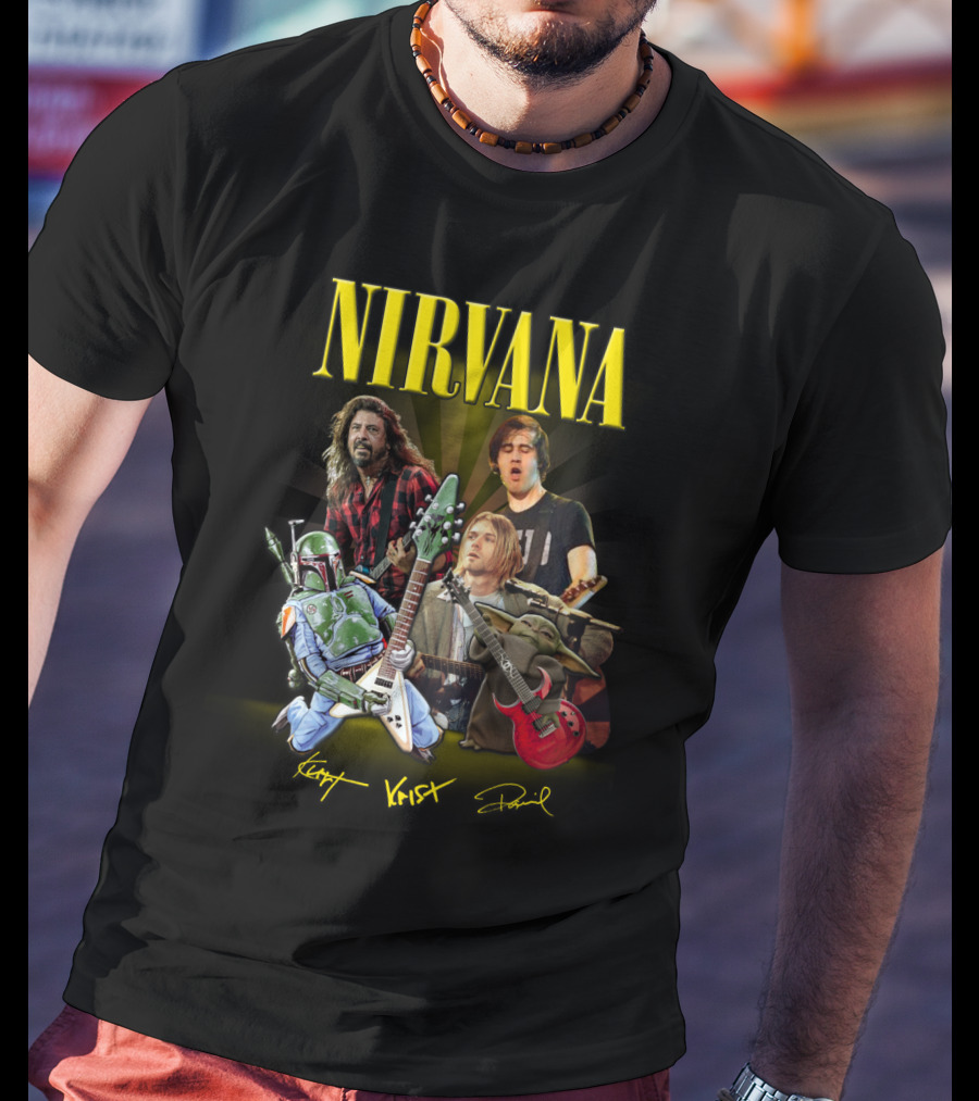 Nirvana Kurt Krist Dave Featuring Star Wars Characters T-Shirt