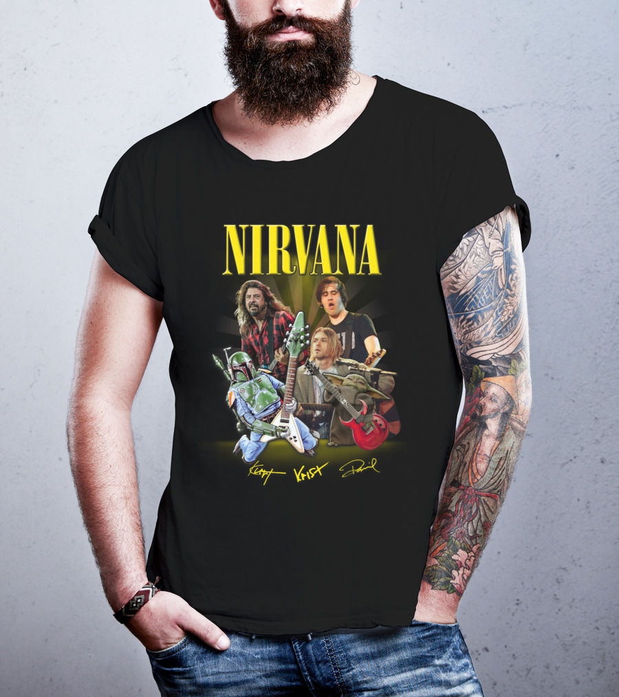 Nirvana Kurt Krist Dave Featuring Star Wars Characters T-Shirt