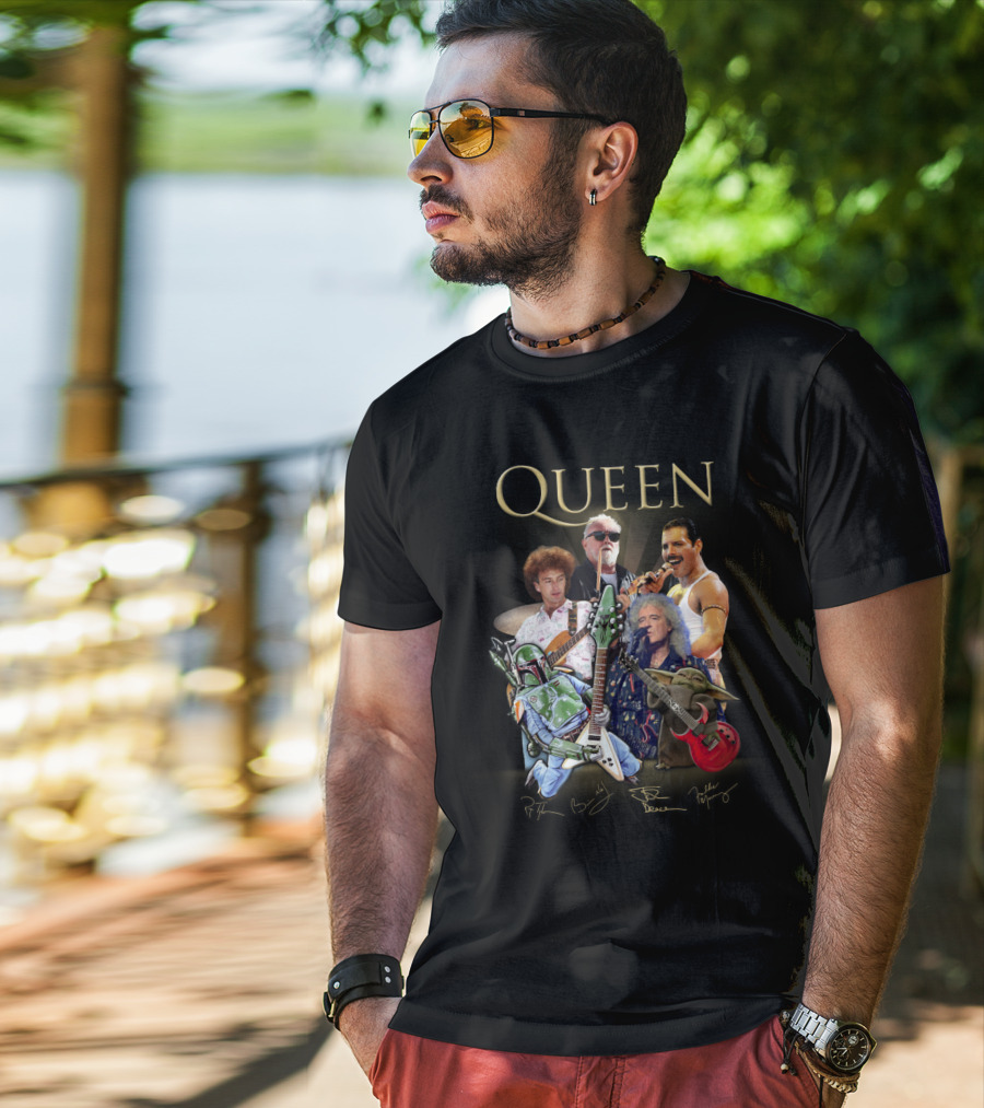 Queen 38 Band Boba Fett Baby Yoda Rock Legends T-Shirt
