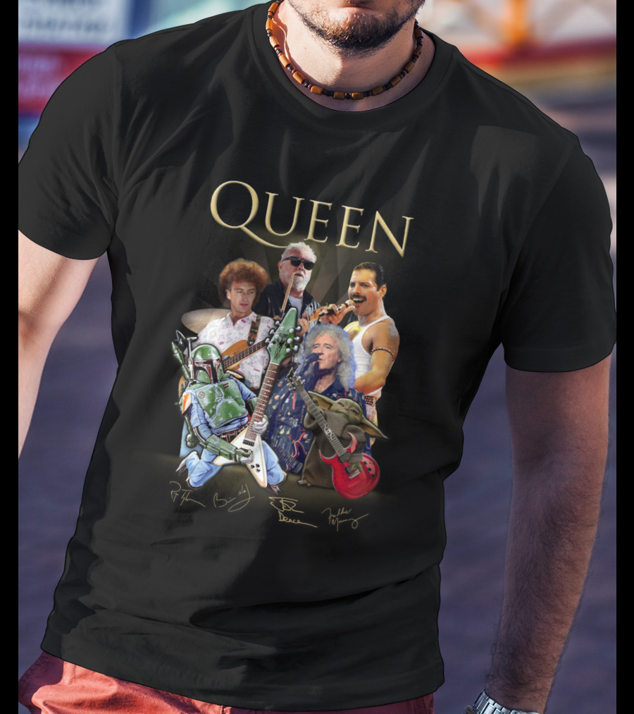 Queen 38 Band Boba Fett Baby Yoda Rock Legends T-Shirt