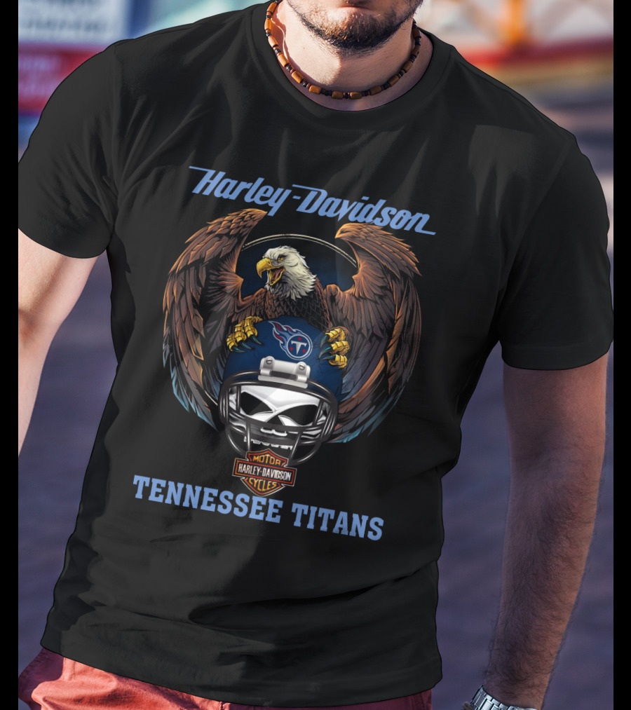Harley Davidson Tennessee Titans Nfl Motor Cycles T-Shirt