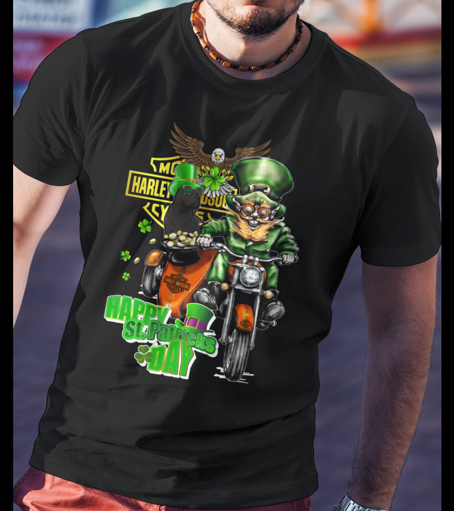 Harley Davidson Motorcycles Happy St. Patricks Day Cane Corso T-Shirt